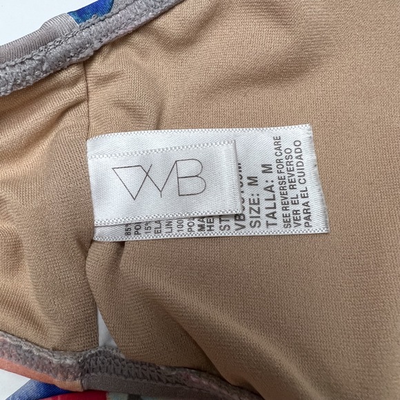 VYB Tank Swimsuit Top w/ Pads Gray Pink Floral Snaps Medium - Picture 5 of 9